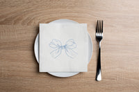 Blue Mesh Bow Cocktail Napkins
