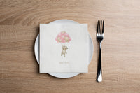 Pink Teddy Balloon Cocktail Napkins