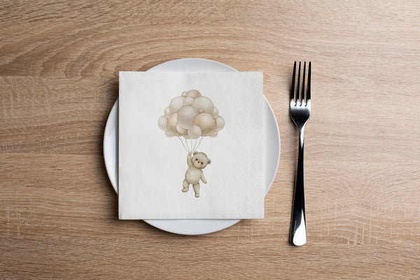 Teddy Balloon Cocktail Napkins