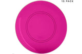 Transparent Hot Pink - Gold Round Plastic Plates