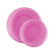 Transparent Hot Pink - Gold Round Plastic Plates