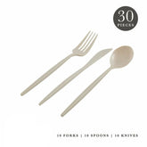 Matrix Linen Plastic Cutlery Set | 30 Pieces