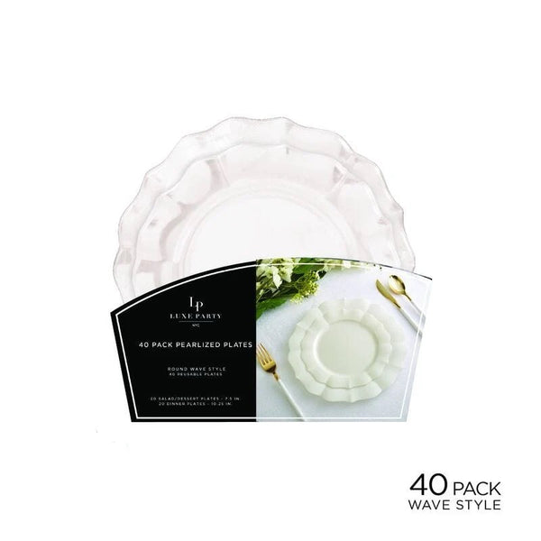 Pearl Wave Plastic Plate Set