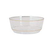 Clear - Gold Round Plastic Dessert Bowl