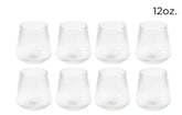 Ribbed Clear Tumblers 12 oz Cups