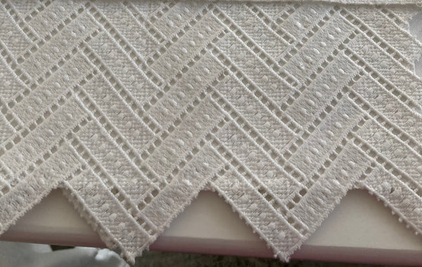 Chevron Lined Lace Tablecloth