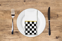 Black and White Checkered Guest Towel Napkin
