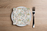 Painted Flowers Mint Cocktail Napkins