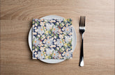 Painted Flowers Navy Cocktail Napkins