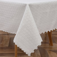 Hexagon Lined Lace Tablecloth