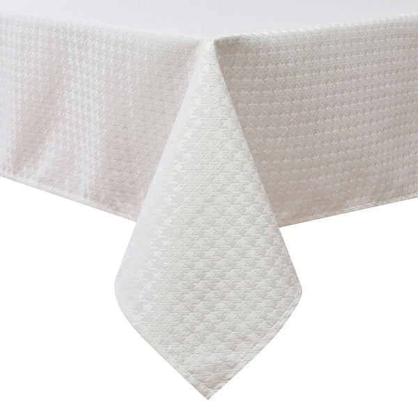 White Houndstooth Tablecloth