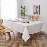 White Houndstooth Tablecloth
