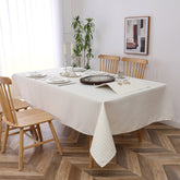 White/Gold Houndstooth Tablecloth