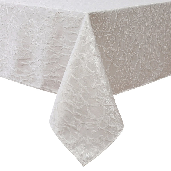 White Floral Tablecloth