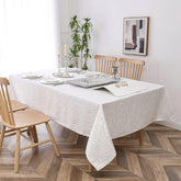 White Floral Tablecloth