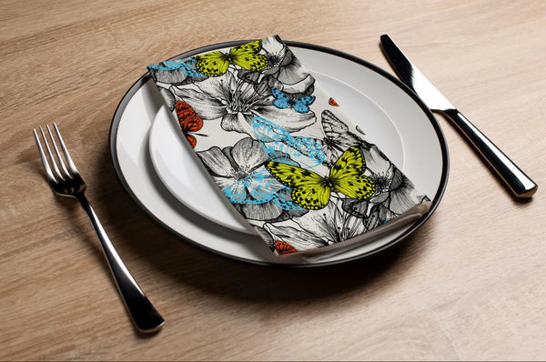 Butterfly Stamp Guest Towel Napkin