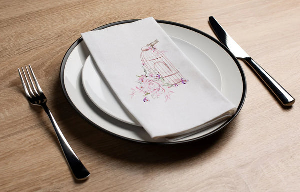 Pink Birdcage Guest Towel Napkin