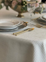 Ribbed Velvet White Tablecloth