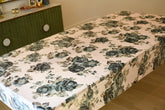 Green Floral Velvet Tablecloth