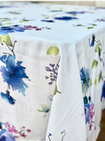 Blue Floral Tablecloth