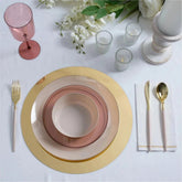 13" Gold Round Light Weight Mirror Charger Plate / 6 Pk