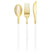 White - Gold Plastic Cutlery Set