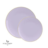 Lavender - Gold Round Plastic Plates