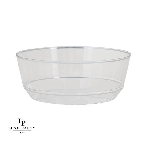 Clear - Silver Round Plastic Bowl
