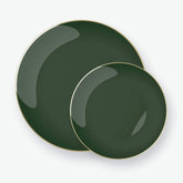 Emerald - Gold Round Plastic Plates