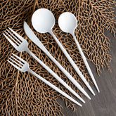 Solid White Cutlery