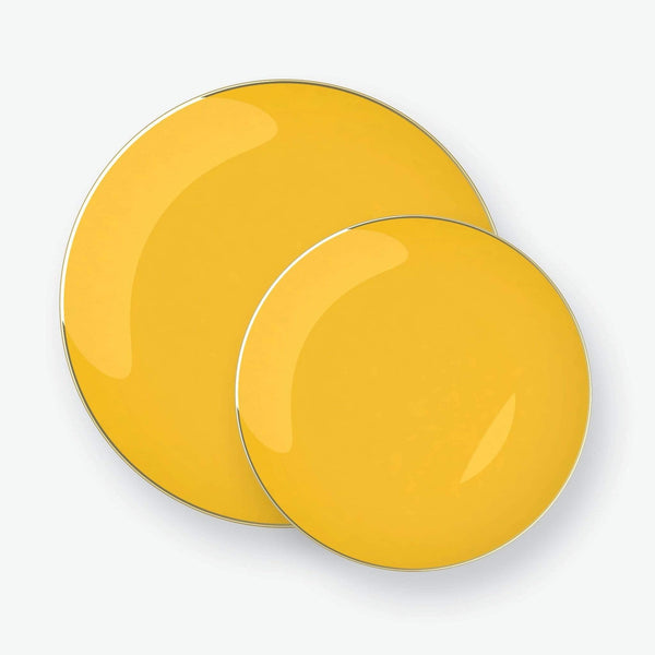 Yellow - Gold Round Plastic Plates
