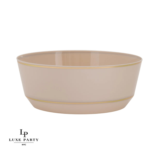 Linen - Gold Round Plastic Bowl