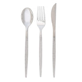 Glitter - Silver Plastic Cutlery Set