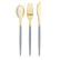 Gray - Gold Plastic Cutlery Set
