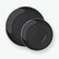 Black - Silver Round Plastic Plates