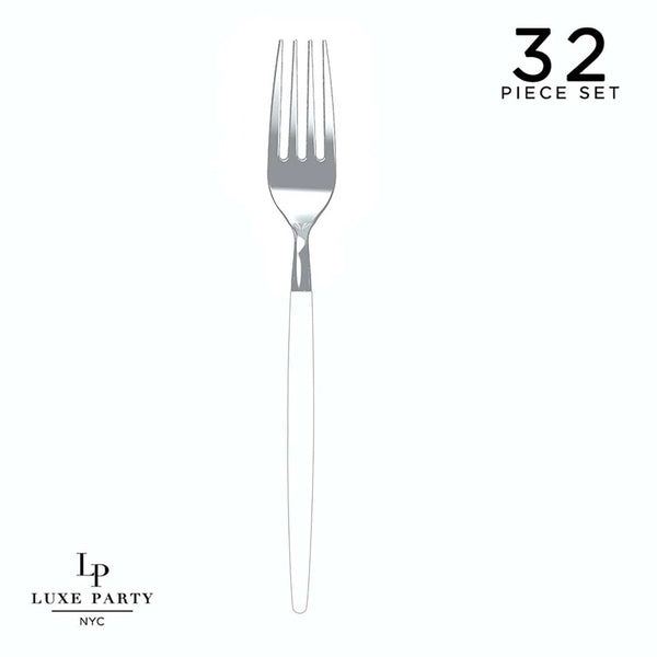 Clear - Silver Plastic Cutlery Set