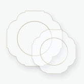 Scalloped Clear - Gold Plastic Plates