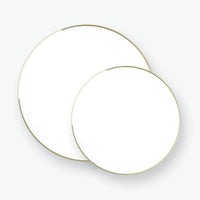White - Gold Round Plastic Plates