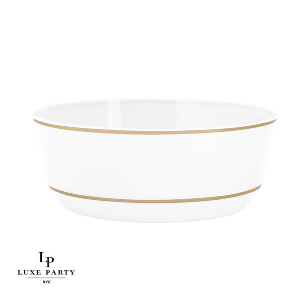 White - Gold Round Plastic Bowl