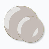 Linen - Gold Round Plastic Plates
