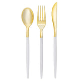Clear - Gold Plastic Cutlery Set
