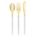 Clear - Gold Plastic Cutlery Set