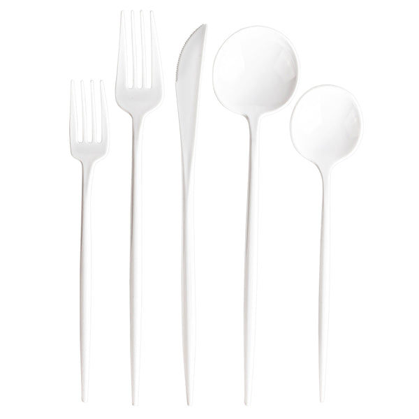 Solid White Cutlery