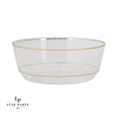 Clear - Gold Round Plastic Bowl