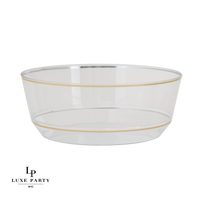 Clear - Gold Round Plastic Bowl