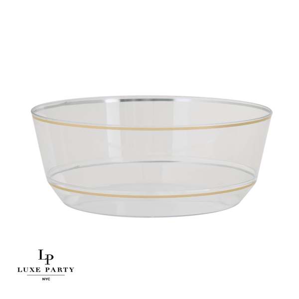 Clear - Gold Round Plastic Bowl