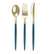 Teal - Gold Plastic Cutlery Set