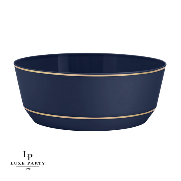 Navy - Gold Round Plastic Bowl