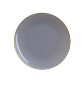 Gray - Gold Round Plastic Plates