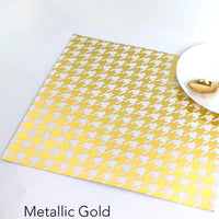 Gold Houndstooth Disposable Chargers
